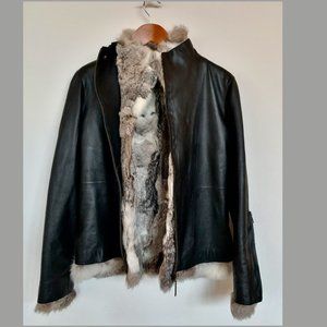 Nappa Fur Lined Leather Bomber Jacket